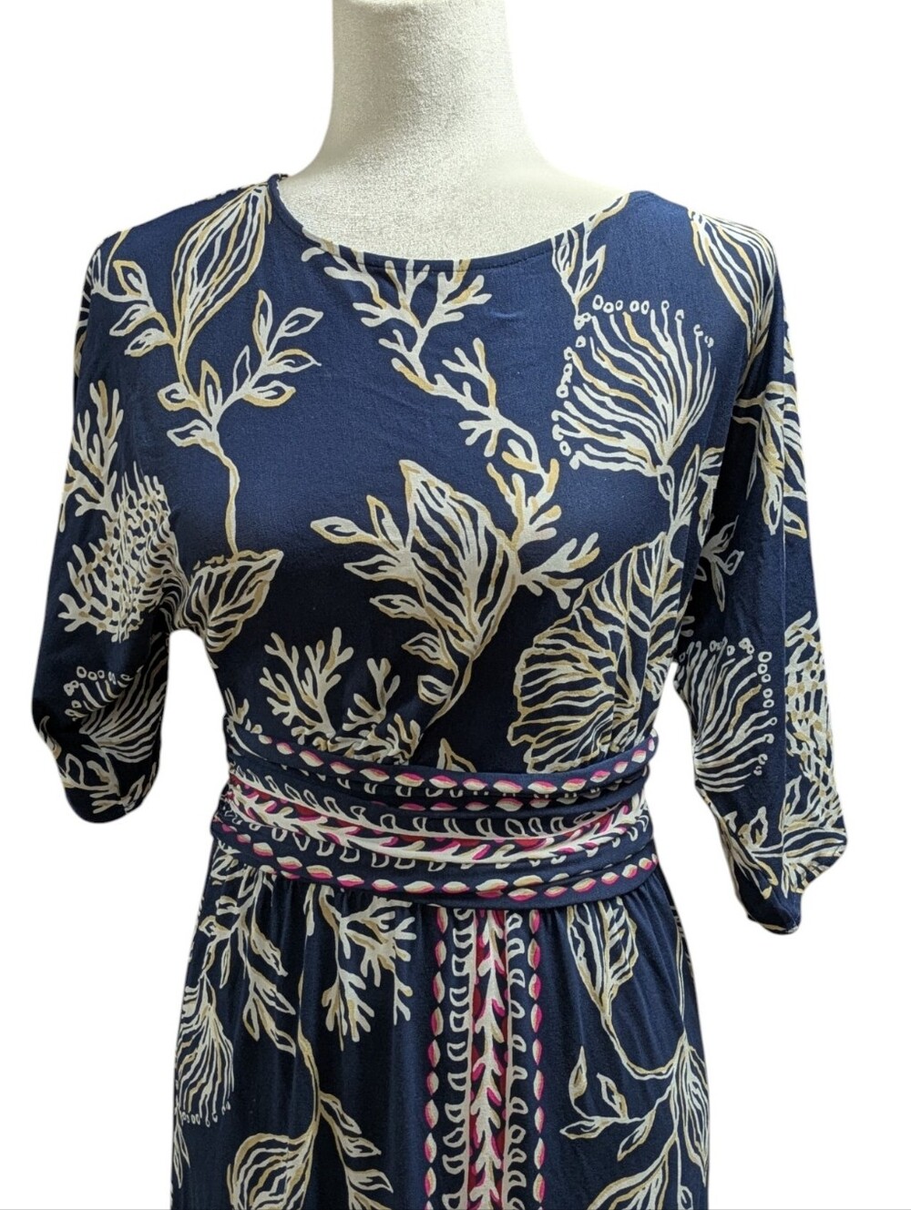 Lily Pulitzer Parigi Boat Neck Maxi Dress Low Tide Coastal Navy Size Small - Picture 3 of 11
